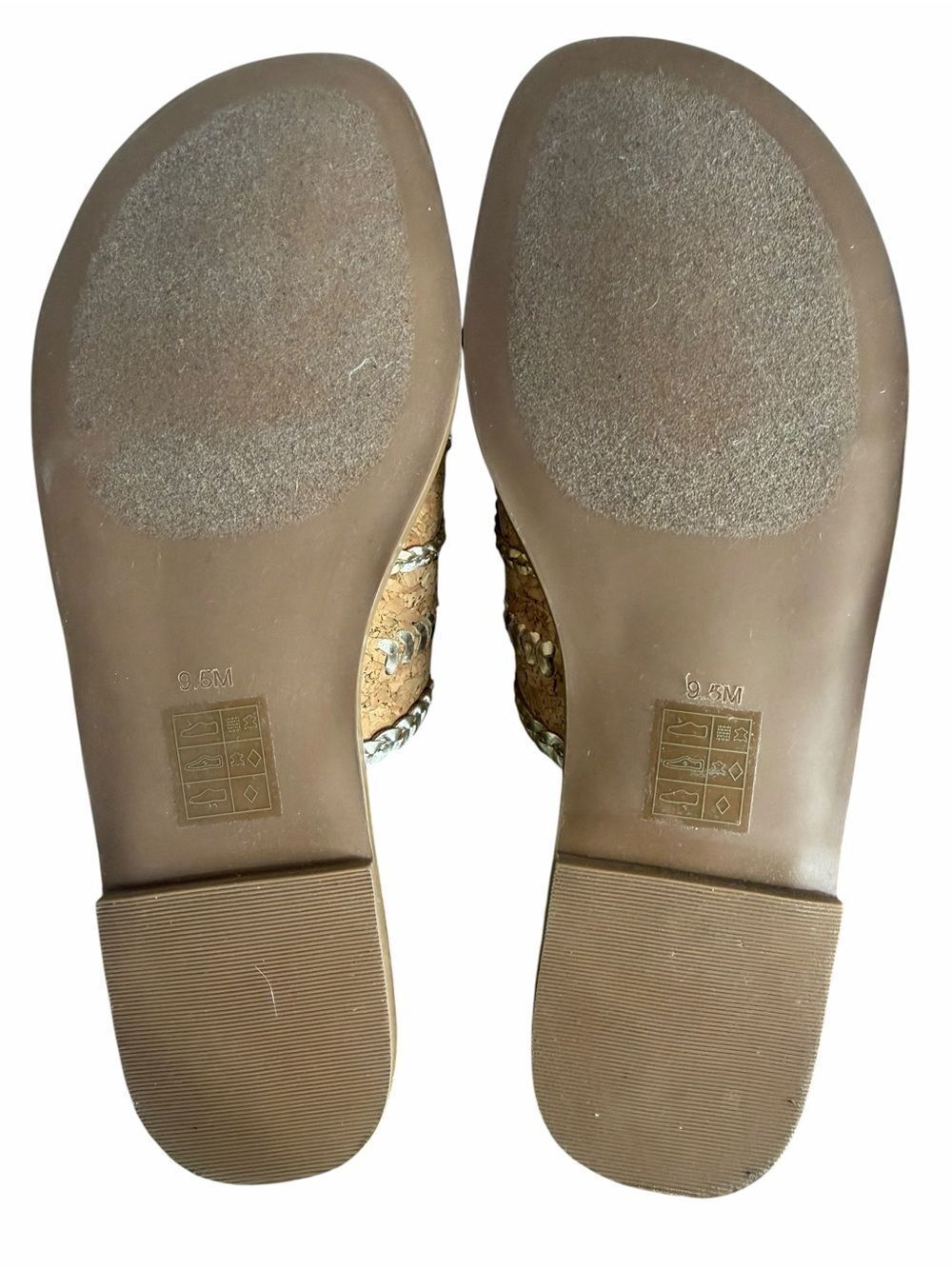 Jack Rogers Seagate Cork Braided Slide Sandals size 9.5M Platinum Metallic Trim - Picture 5 of 5